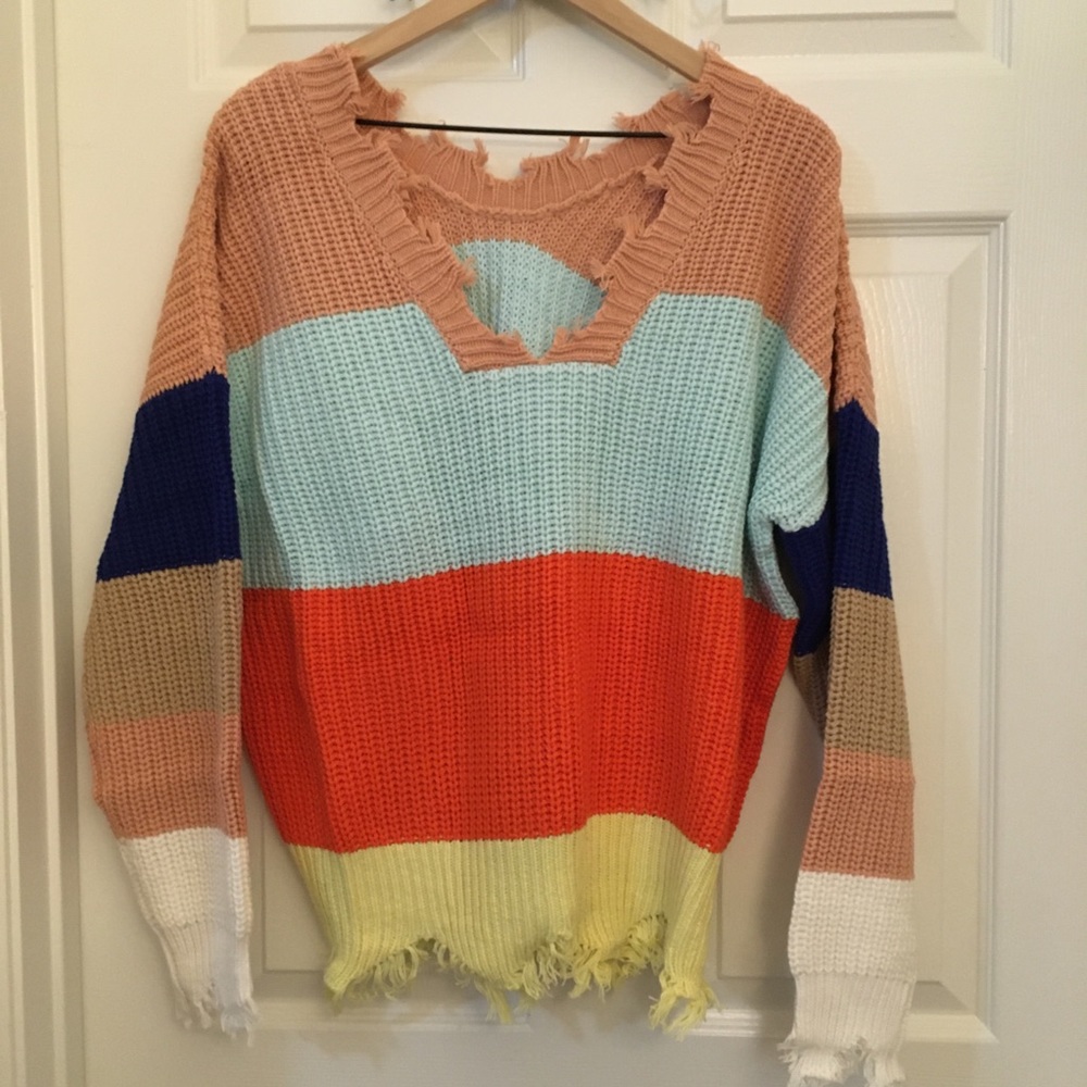 🛍 Colorblock Sweater - Picture 4 of 8